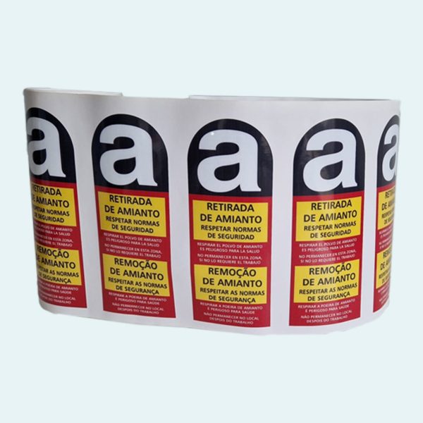 Rollo de Etiquetas adhesivas con logo amianto